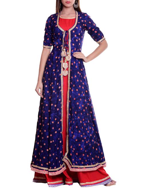 gota patti layered kurta - 15784752 - Very Small Image - 1