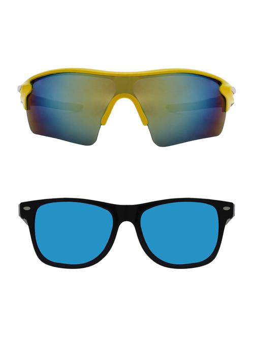 combo of 2 wrap-around & wayfarer sunglasses- abcom3373 - 15786996 - Very Small Image - 1