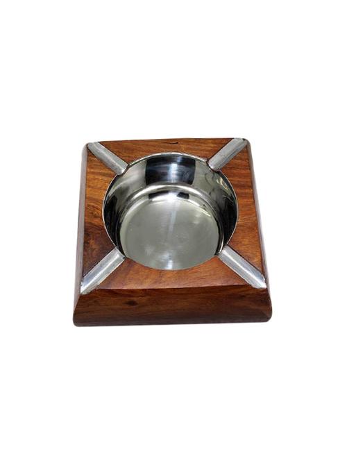 desi karigar beautiful wooden ash tray - 15787013 - Very Small Image - 1