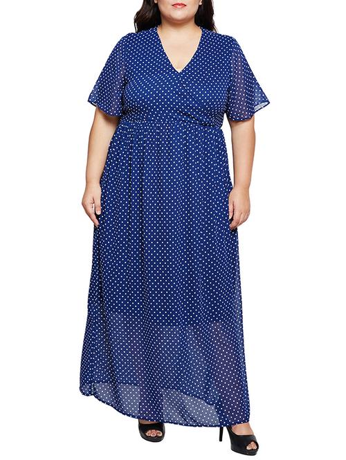 surplice polka dots plus dress - 15788908 - Very Small Image - 1
