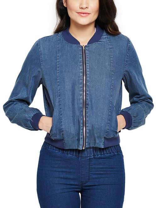 embroidered zip up varsity jacket - 15788929 - Very Small Image - 1