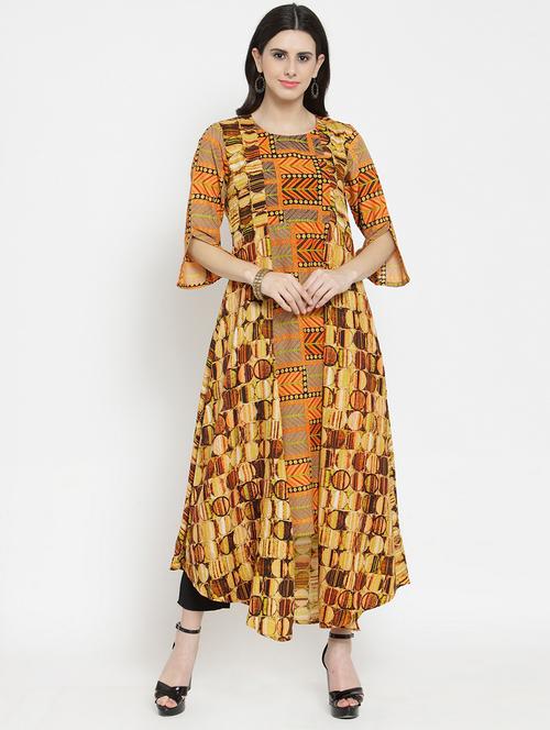 slit printed kurta with pant set - 15789321 - Very Small Image - 1