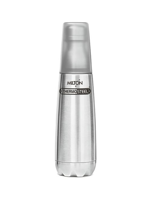 milton vertex thermosteel 750 ml, stainless steel water bottle with tumbler, silver - 15790373 - Very Small Image - 1