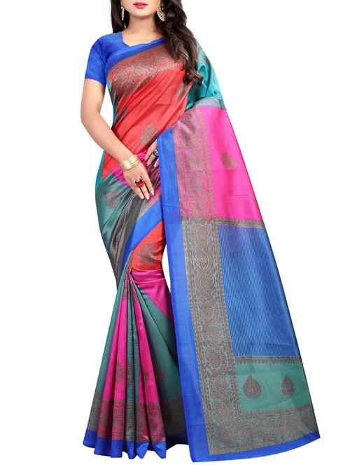 ethnic motif printed mysore silk saree with blouse - 15791167 - Very Small Image - 1