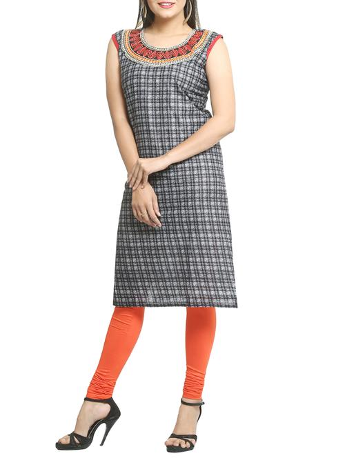 checkered straight kurta - 15791974 - Very Small Image - 1