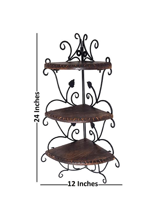 wall mounted wooden corner rack home décor carved furniture shelves - 15793096 - Zoom Image - 6