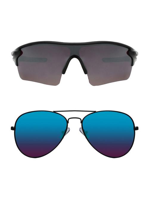combo of 2 wrap-around & aviator sunglasses- abcom3389 - 15793516 - Very Small Image - 1