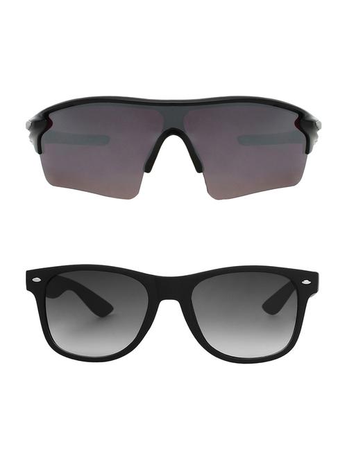 combo of 2 wrap-around & wayfarer sunglasses- abcom3396 - 15793523 - Very Small Image - 1