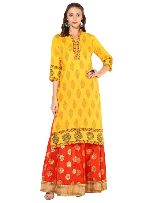 block print straight kurta - 15794848 - Very Small Image - 1