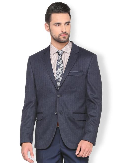 blue polyester single breasted formal blazer - 15794919 - Very Small Image - 1