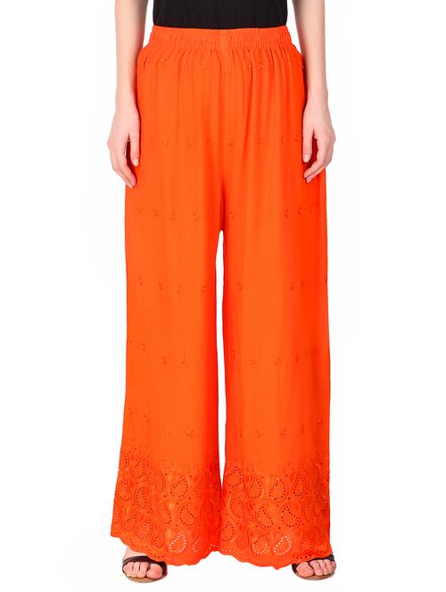 chikankari detail flared palazzo - 15795970 - Very Small Image - 1