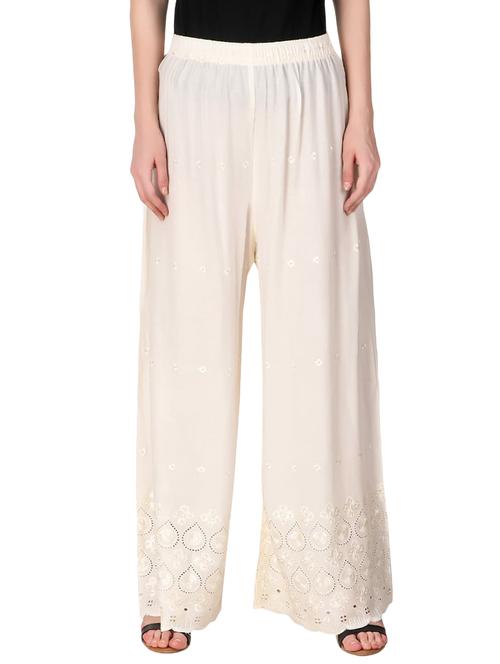 chikankari detail relaxed palazzo - 15795972 - Very Small Image - 1