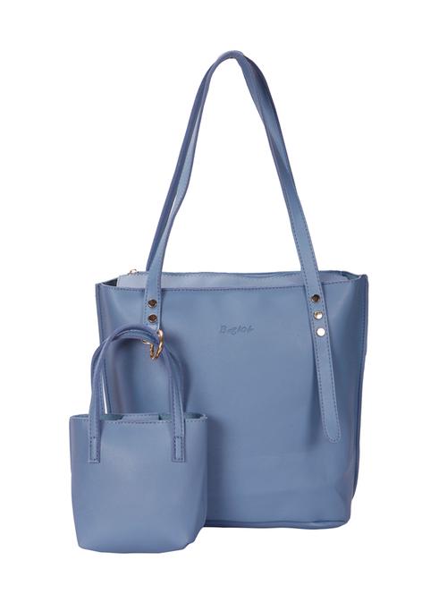blue leatherette (pu) combo tote - 15796418 - Very Small Image - 1