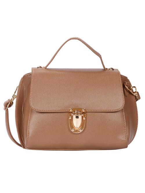 brown leatherette (pu) sling bag - 15796511 - Very Small Image - 1