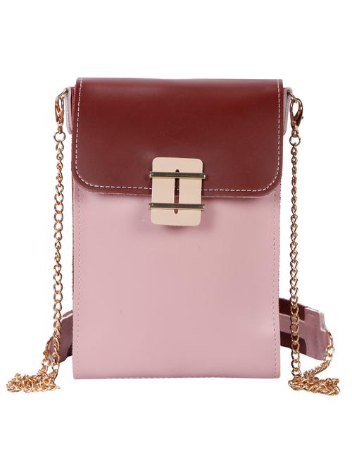 pink leatherette (pu) regular sling bag - 15796519 - Very Small Image - 1