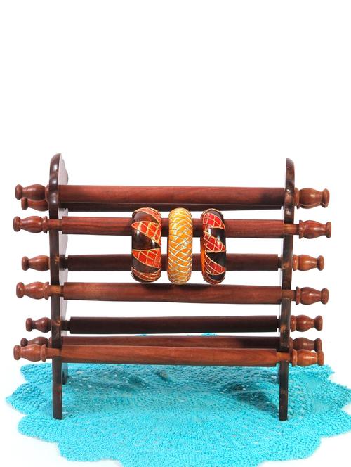wooden bangle stand (brown, 6 rod)) - 15798066 - Very Small Image - 1