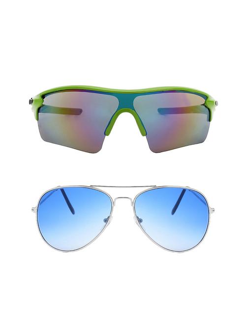 combo of 2 wrap-around & aviator sunglasses- abcom3428 - 15798138 - Very Small Image - 1