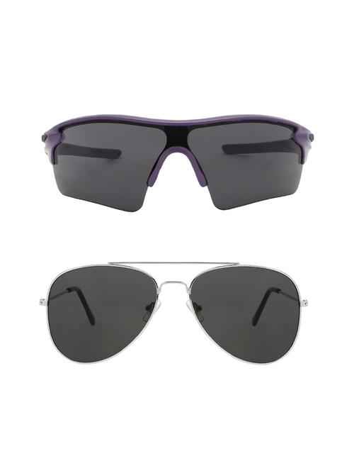 combo of 2 wrap-around & aviator sunglasses- abcom3456 - 15798166 - Very Small Image - 1