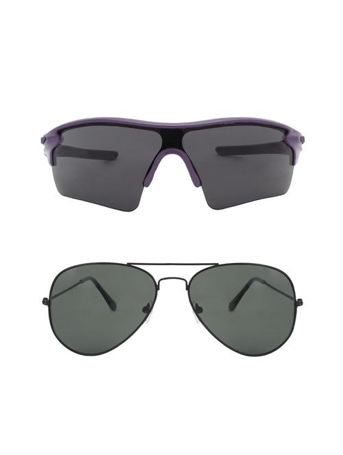 combo of 2 wrap-around & aviator sunglasses- abcom3465 - 15798175 - Very Small Image - 1