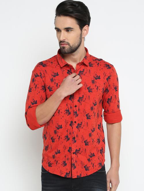 red printed casual shirt - 15798380 - Very Small Image - 1