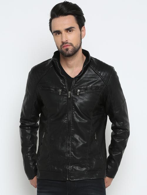 black leather biker jacket - 15798429 - Very Small Image - 1