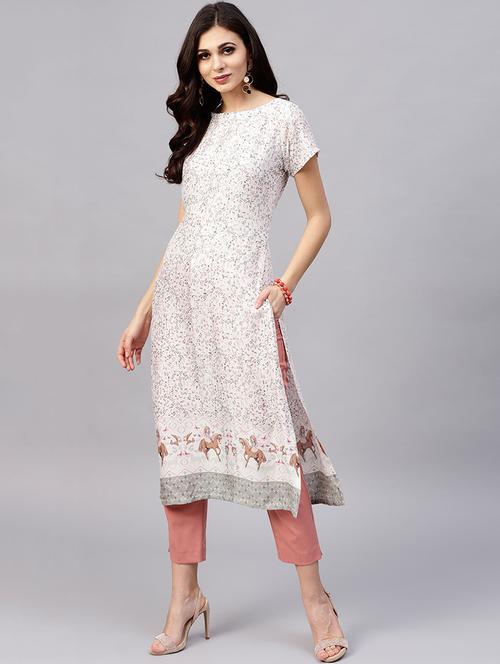 printed straight kurta - 15799757 - Very Small Image - 1