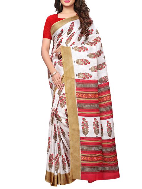 butti print kota doria saree with blouse - 15800068 - Very Small Image - 1