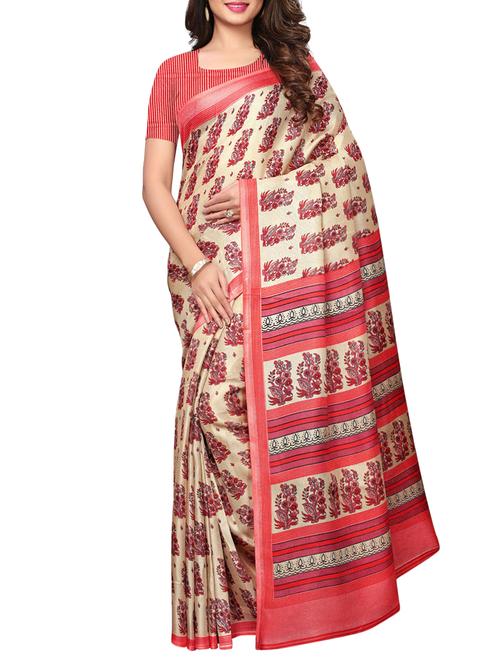 butti print printed saree with blouse - 15800073 - Very Small Image - 1