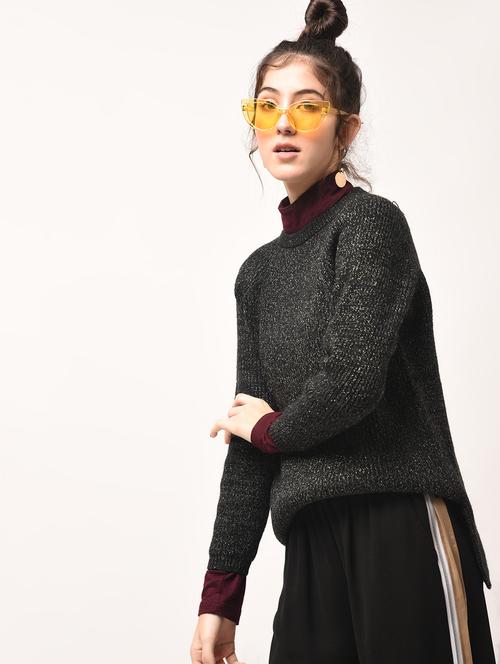 raglan sleeved side slit pullover - 15800322 - Very Small Image - 1