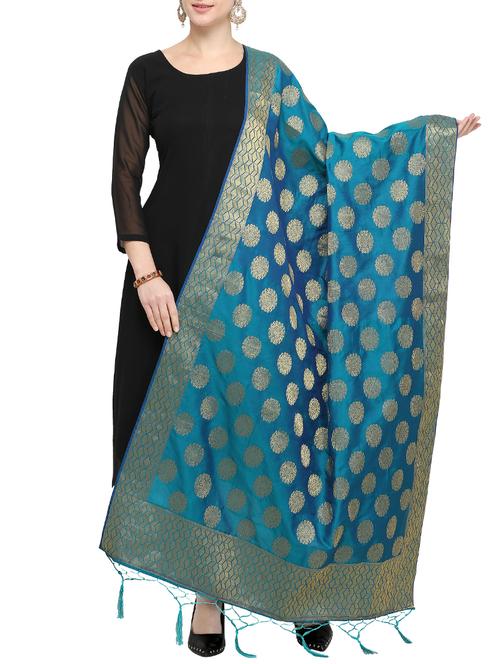 raw silk banarasi dupatta - 15800493 - Very Small Image - 1