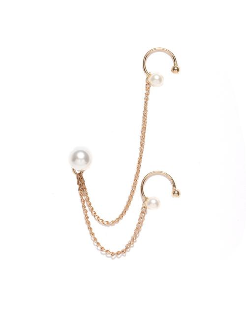 white gold plated earcuff earring - 15800925 - Very Small Image - 1