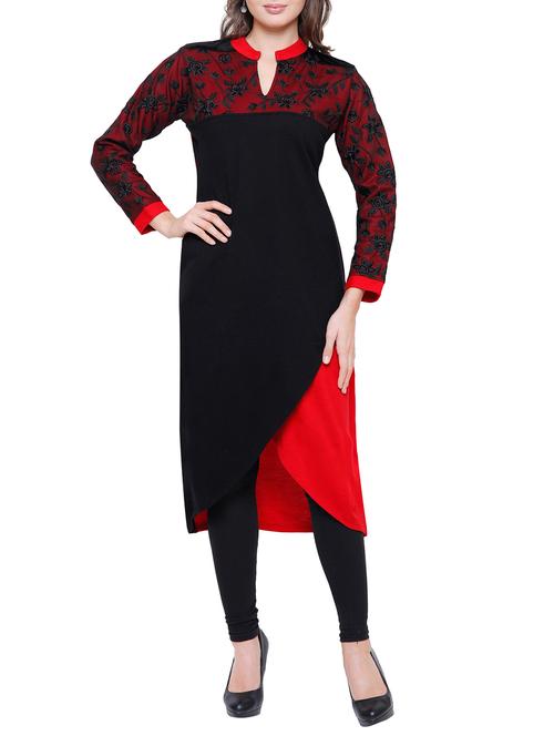 embroidered woolen kurta - 15800952 - Very Small Image - 1