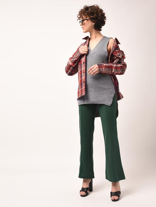 side slit ribbed edge asymmetric pullover - 15801864 - Very Small Image - 1