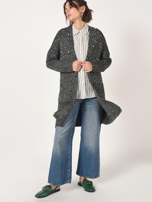 pearl embellished dropped shoulder shrug - 15801902 - Very Small Image - 1