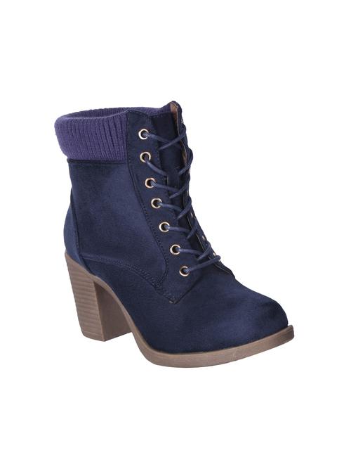 navy ankle lace up  boots - 15802296 - Very Small Image - 1
