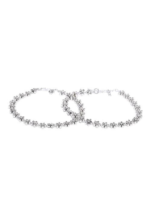 silver metal anklets and payal - 15802688 - Very Small Image - 1