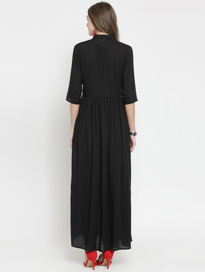 solid flared dress - 15802808 - Zoom Image - 2