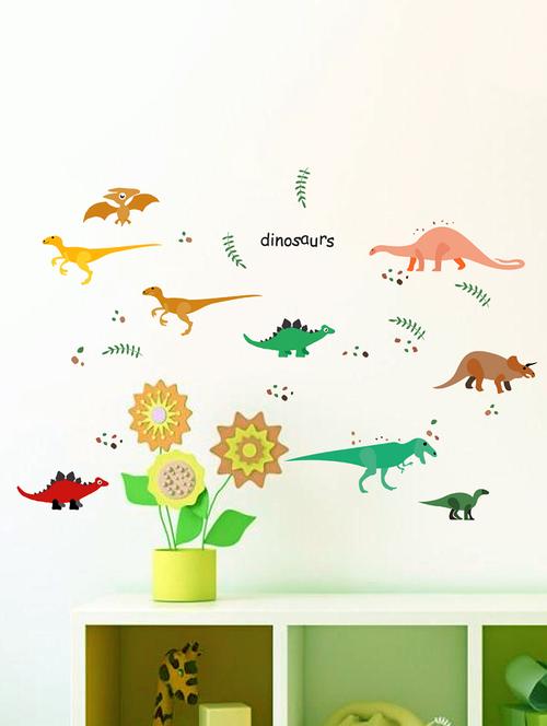 sehaz artworks cartoon-dino multicolor wall sticker - 15802858 - Very Small Image - 1