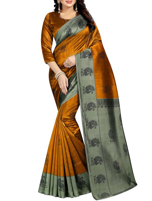 contrast border printed saree - 15804622 - Very Small Image - 1