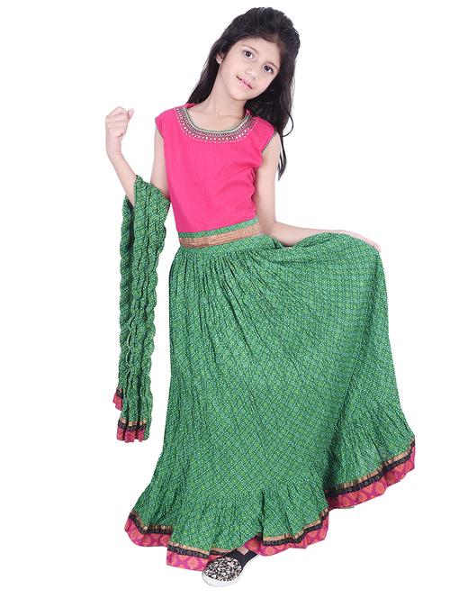 pink cotton lehnga choli - 15806832 - Very Small Image - 1