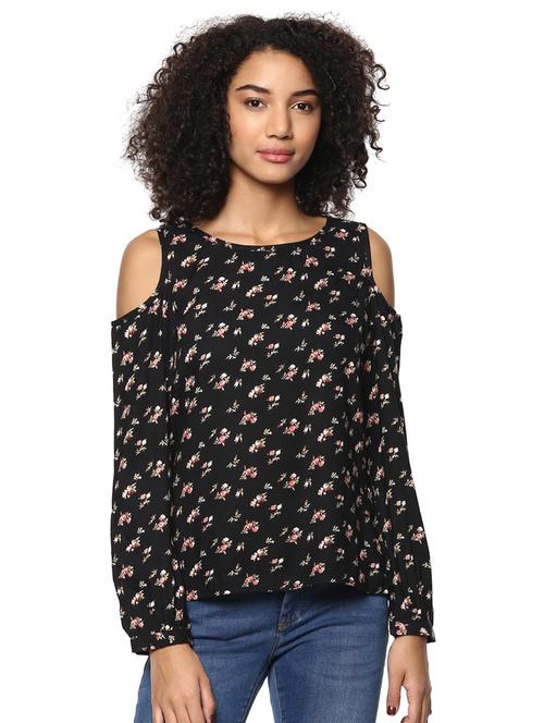 cold shoulder floral top - 15807476 - Very Small Image - 1
