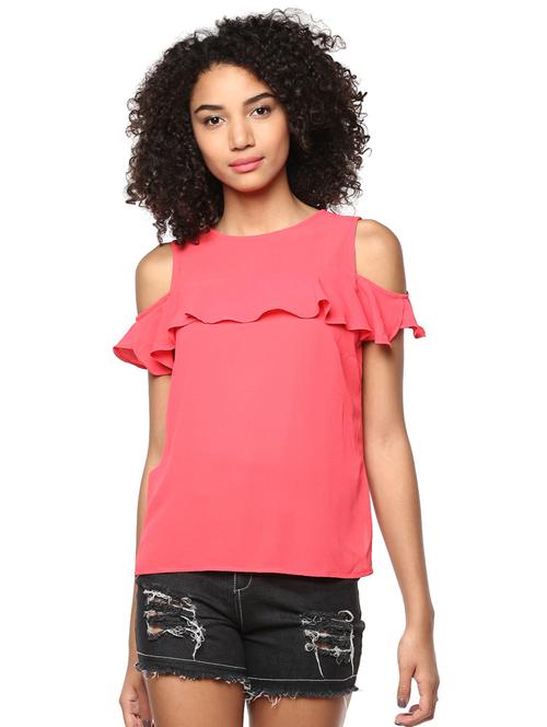 women's ruffle round neck top - 15807513 - Very Small Image - 1