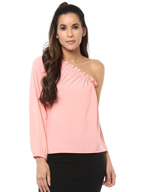 women's straight single shoulder top - 15807609 - Very Small Image - 1