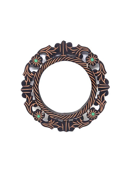 desi karigar wooden wall decor key holder with a mirror - 15811652 - Very Small Image - 1