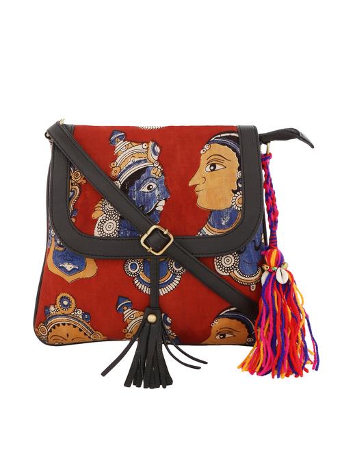 red cotton sling bag - 15812633 - Very Small Image - 1