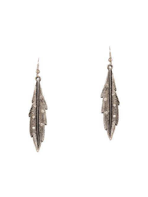 silver metal drop earring - 15814698 - Very Small Image - 1
