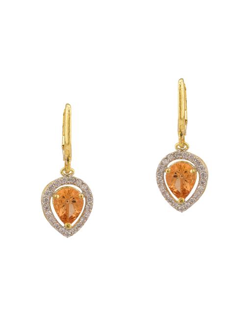 yellow metal drop earring - 15814737 - Very Small Image - 1