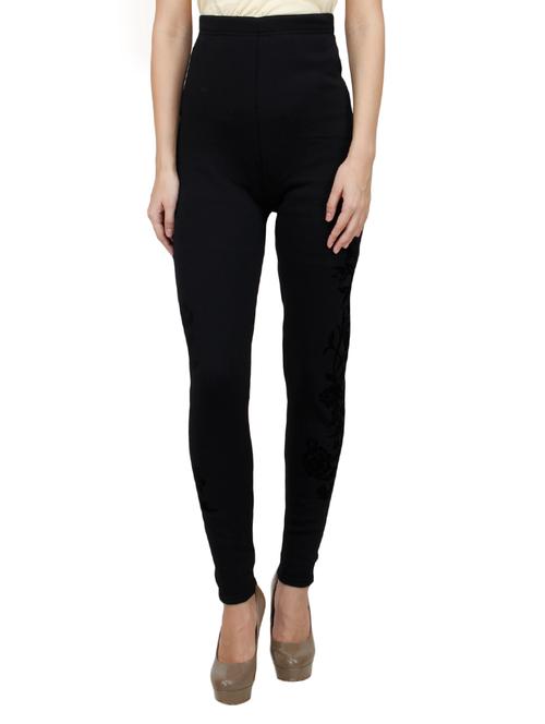 high-rise woolen printed leggings - 15814899 - Very Small Image - 1