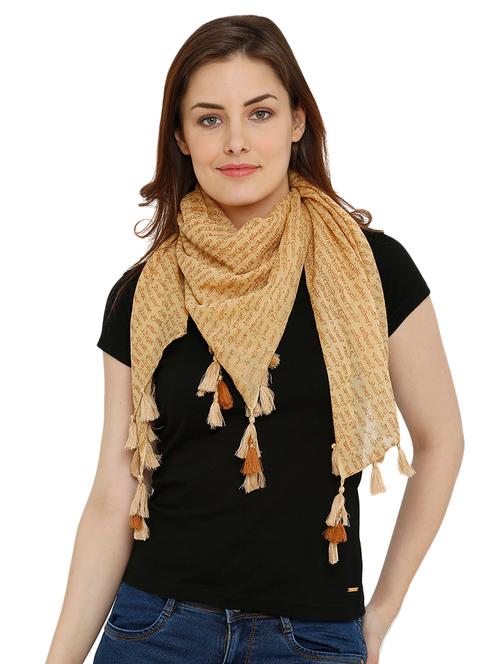 beige cotton stole - 15815176 - Very Small Image - 1