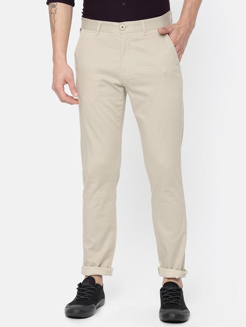 yellow cotton chinos casual trousers - 15815353 - Very Small Image - 1